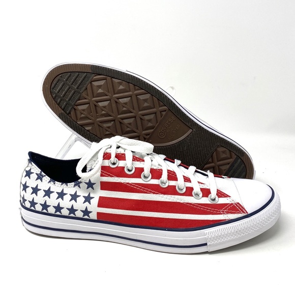 🌿Sale🌿 Converse Chuck Taylor AS Canvas Low Top Red Blue Mens Size 10.5 167838F - Picture 14 of 16